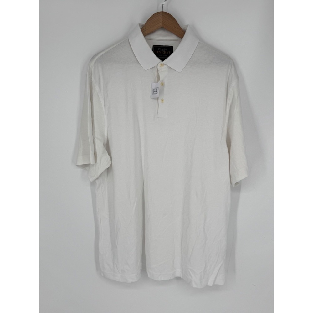 NWT Jos A Bank Reserve Polo Shirt Men's Size XL Traditional Fit Solid White G1
